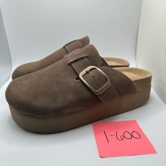 CUSHIONAIRE Women's Genuine Suede Cork Footbed Platform Clog with +Comfort 11 BR - Picture 3 of 7